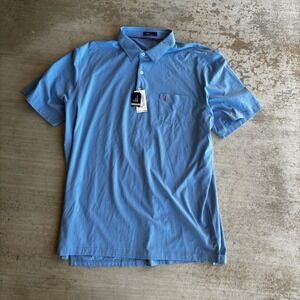 NWT Johnnie-O Golfer Prep Performance Polo Shirt Mens XXL Laguna Blue Stretch